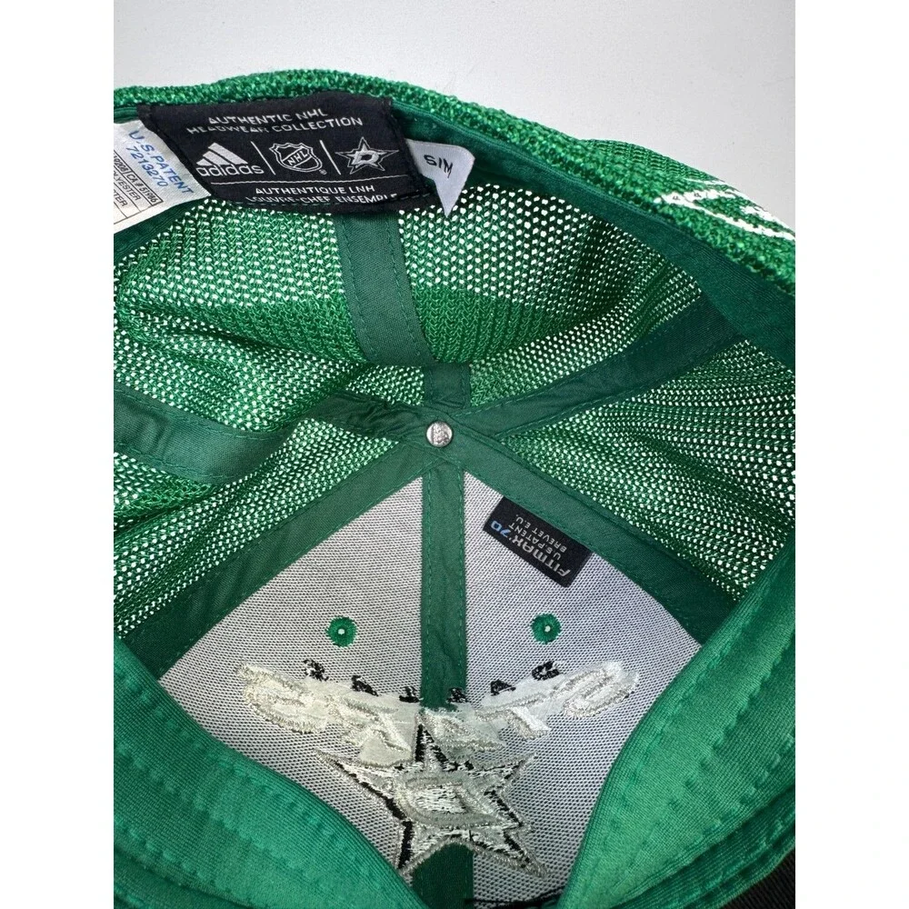 Adidas Dallas Stars NHL Structured Flex Hat Green S/M FitMax 70 Sample Cap NWT